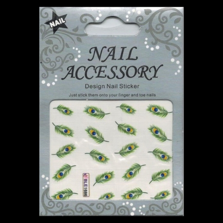 Decalcomanie Nail Art Plume Ble1686