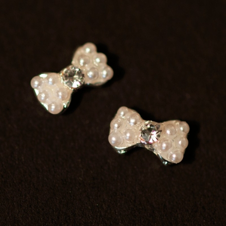 Noeud Argent Perle 7Mm/4Mm 2 Pieces